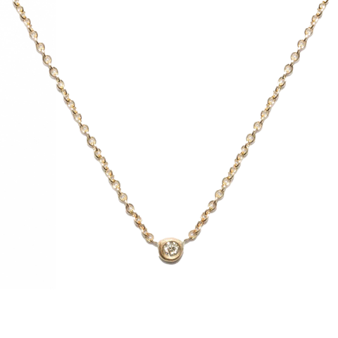 <!--NK700dia-->itty bitty circle necklace with diamond